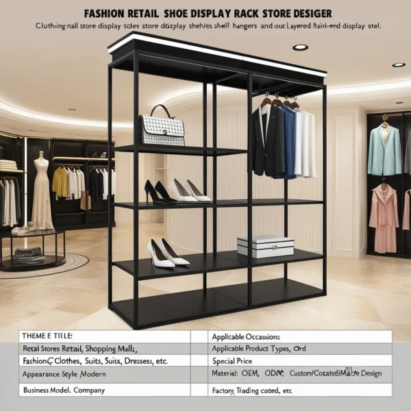 Grazia Abbigliamento Store Display Rack Hanger doppio strato centro commerciale 2 strato High-End nero Hanger-3