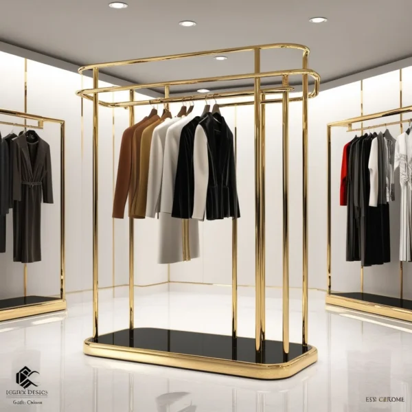 GRACE Elegante moderno lusso oro cromo appendiabiti Boutique Appendiabiti