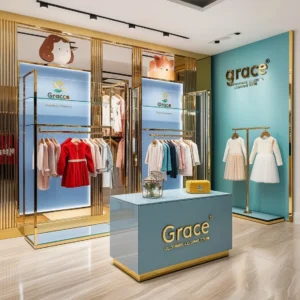 Vitrine de luxe pour vêtements d'enfants Grace Acrylic