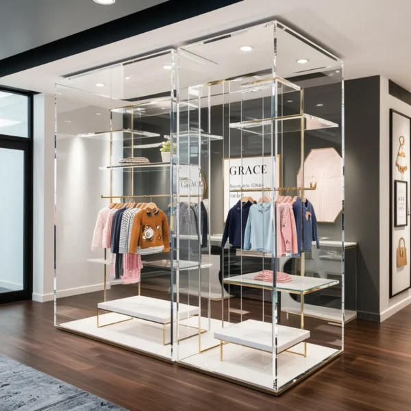 Customizable Elegant Display Cabinet for Kids' Clothing Stores