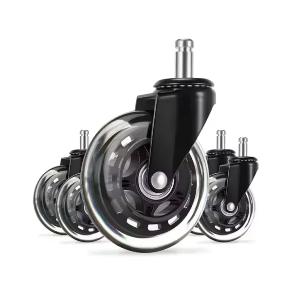 Office chair wheel transparent pu wheel rolling caster strong bracket rotate 360 ​​degrees furniture office chair