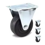 2 Inch Heavy Duty Swivel Caster Steel Rubber Base Top Plate Bearing Office Furniture Caster 50mm Diameter Furniture Caster Wheel