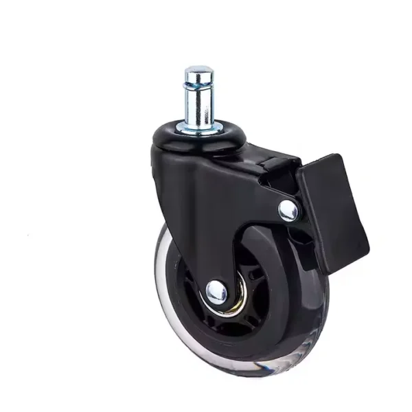 Office chair wheel transparent pu wheel rolling caster strong bracket rotate 360 ​​degrees furniture office chair - Imagen 2