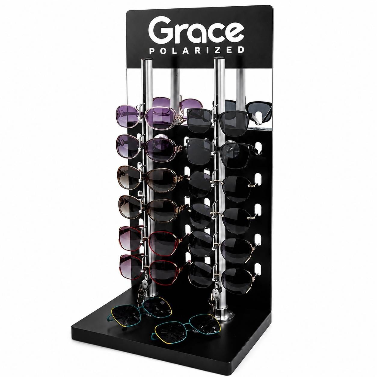 Anti-theft Optical & Sunglass Showcase countertop rack with custom branding