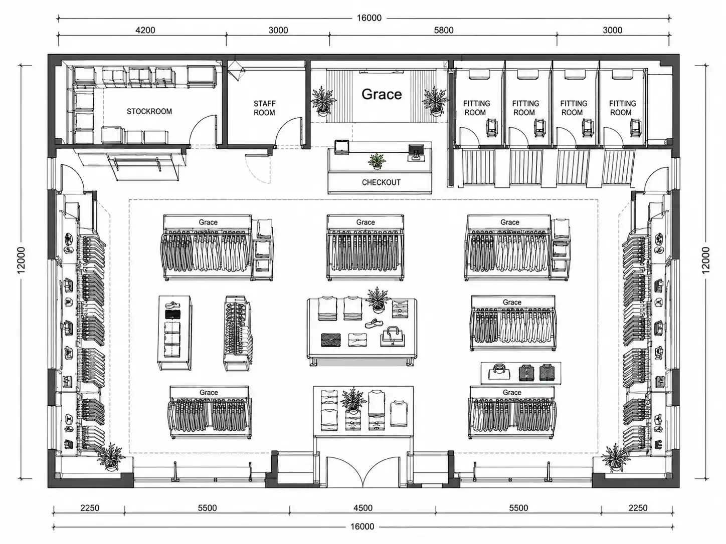 Architectural floor plan design for Fashion Brand Store – Australia apparel boutique