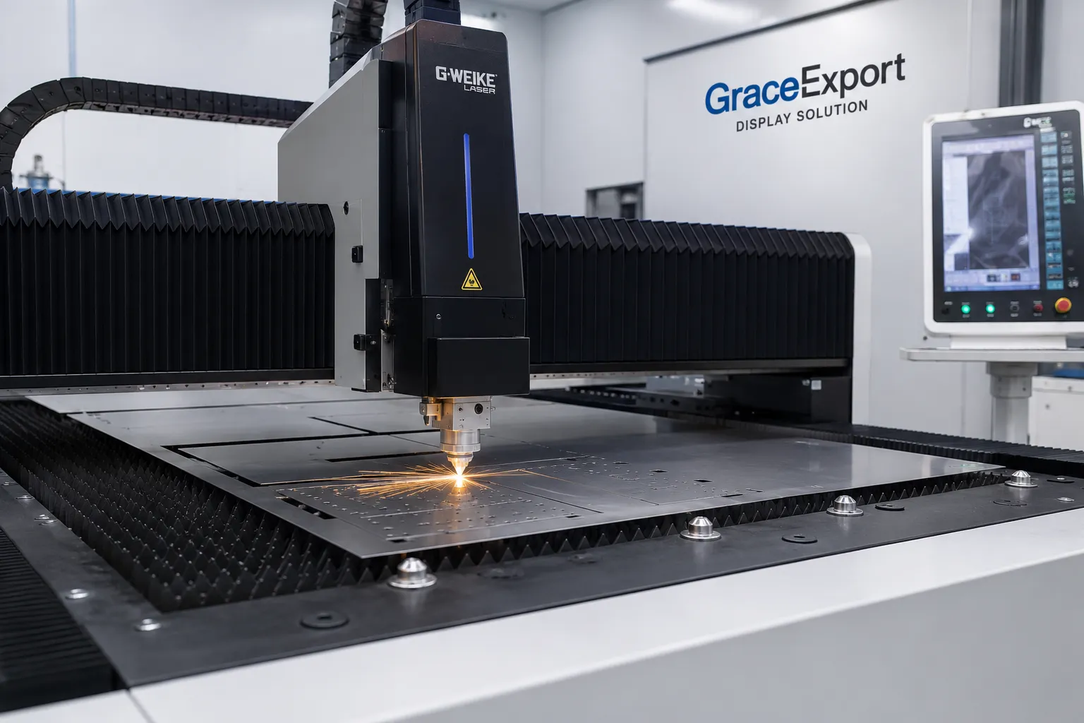 Precision fiber laser cutting machine for custom metal display parts manufacturing